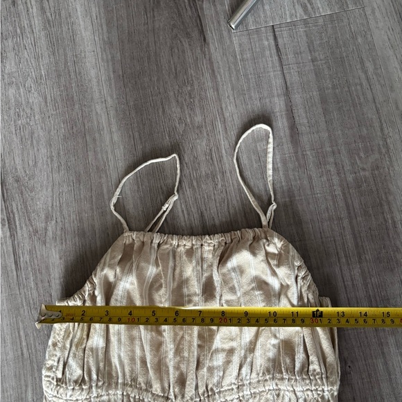 Old Navy Beige Striped Wide Leg Jumpsuit-linen/rayon - Picture 2 of 4